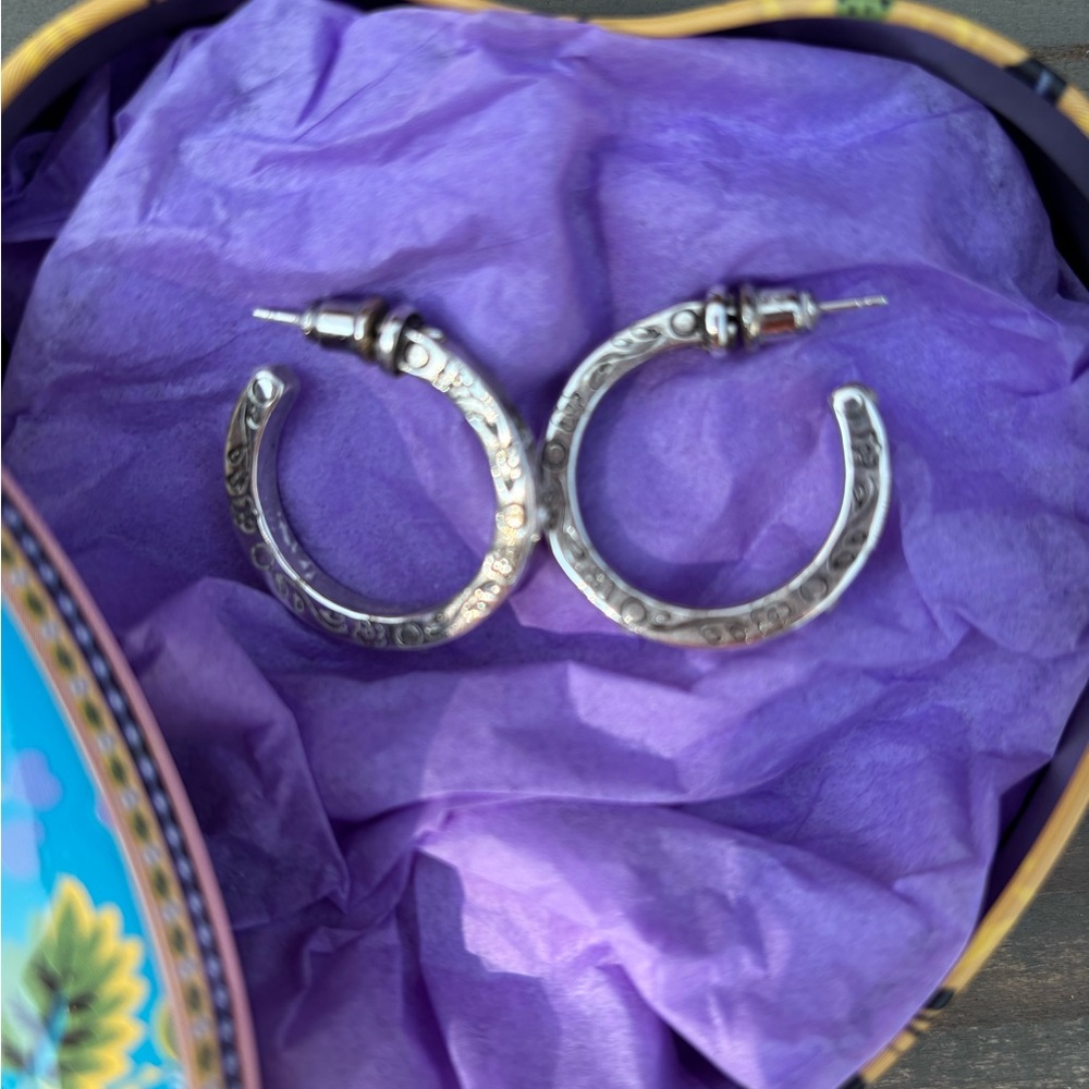 Brighton silver hoop earrings - Picture 3 of 5